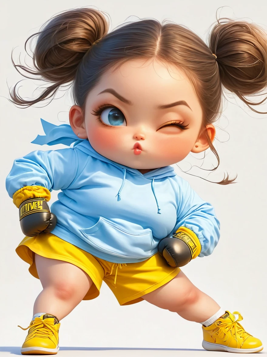 Full body portrait, cute baby girl (six years old, long curly black hair ,fluffy,long eyelashes,round and chubby face,purple dress) ,pulling the suitcase, a cat,smile,Soft light,in the art of kawaii pop culture icons, digital airbrushing,high quality, smooth lines, cartoon style,trending on Instagram, ultrarealistic,Soft light, natural lighting, in the style of 2d game art, an flat illustration poster ,HD, 8k