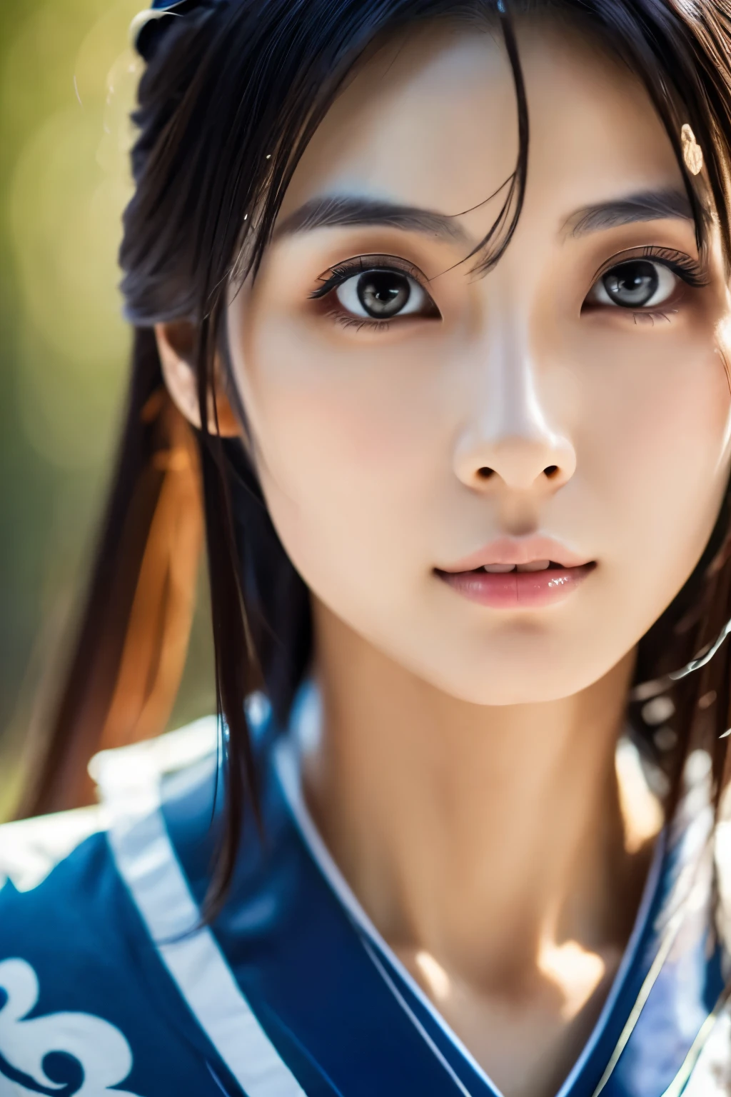 Masterpiece, high quality, high resolution, 8K, ((Skinny Japanese woman in a costume of Yang Guifei)), beautiful face, makeup of Yang Guifei, detailed face, detailed eyes