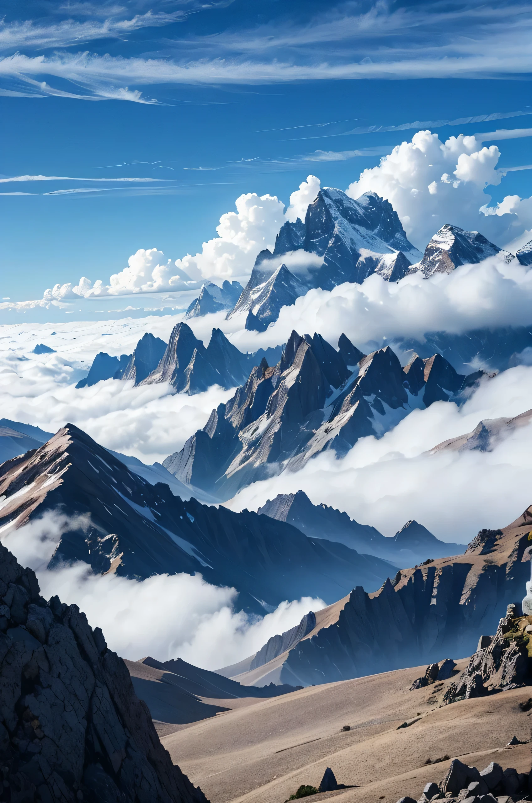 Highest quality,Fantasy,Above the Clouds,City