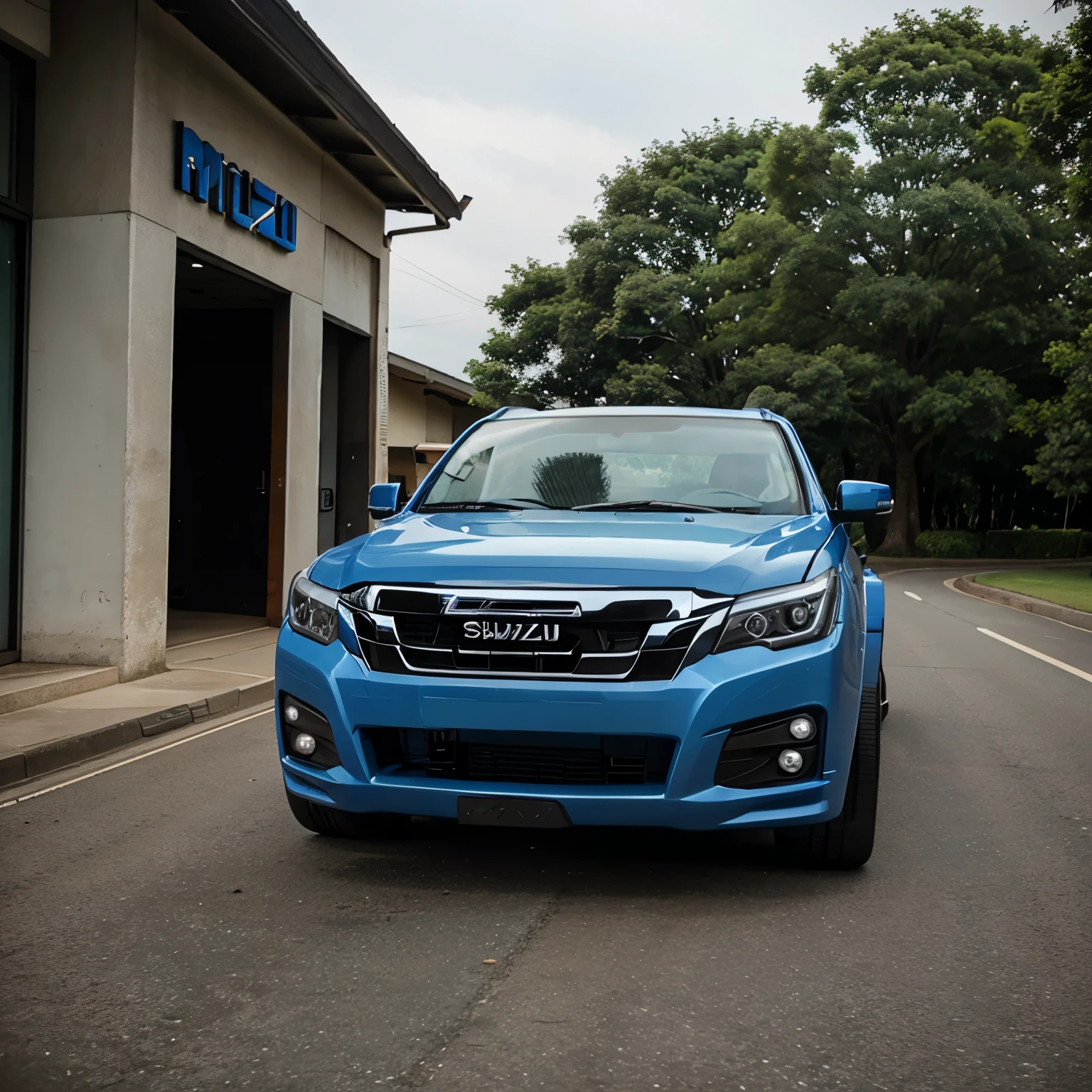 Modification car isuzu panther with blue color