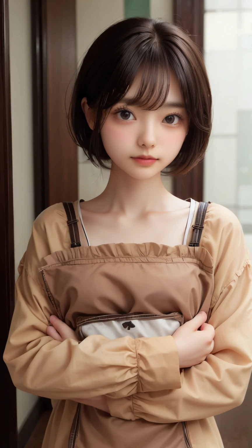 ((sfw: 1.4)), detailed face, cute face,brown eye, , extra short hair, sidelocks-hair, master piece ,lie , pillow hug dakimakura (object) , master piece , best quality , detailed , (matured female) , blouse , japanese , room , indoor
