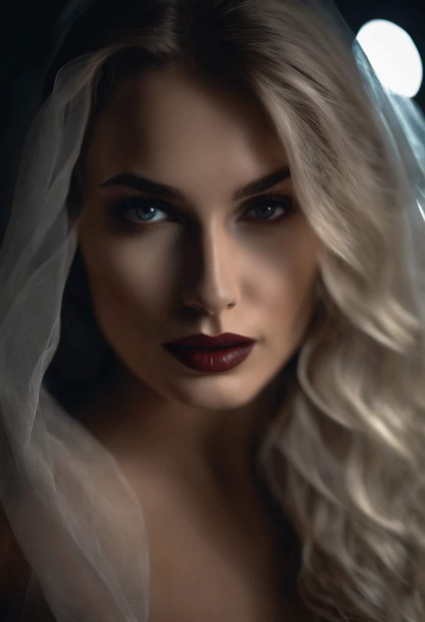 best quality, fotorrealista (High Definition Skin: 1.2), 8k UHD, DSLR, soft lighting, alta qualidade, Volumetric lighting, candid, fotografia, high resolution, 4k, 8k, Bokeh , No Clothes, vampire, sexy