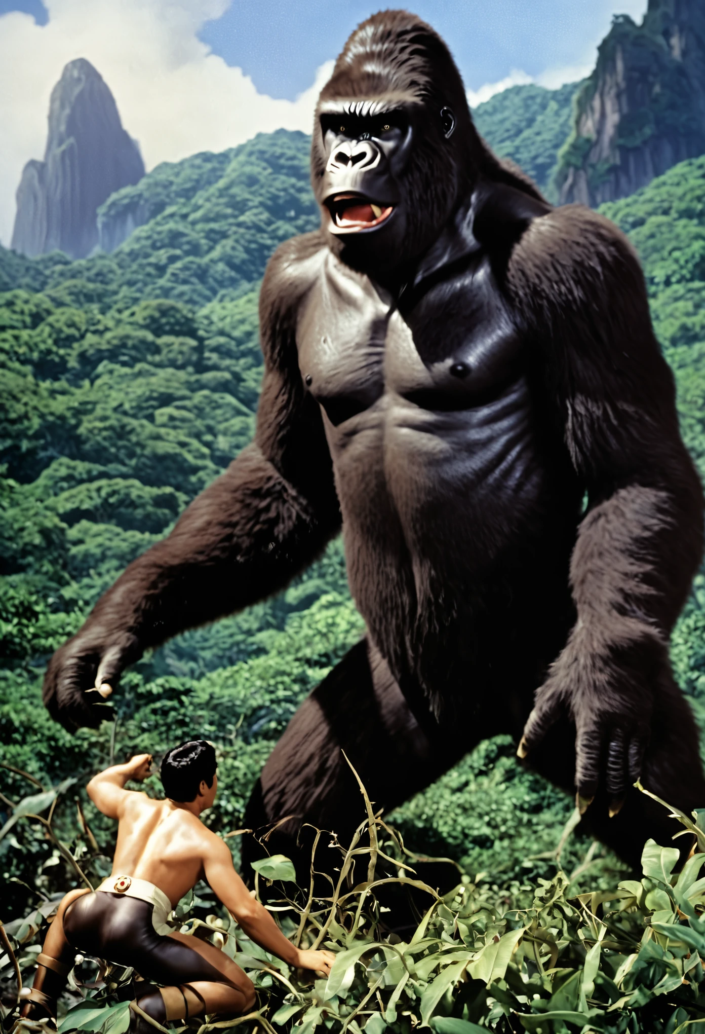 Ultraman is captured and enslaved by King Kong.