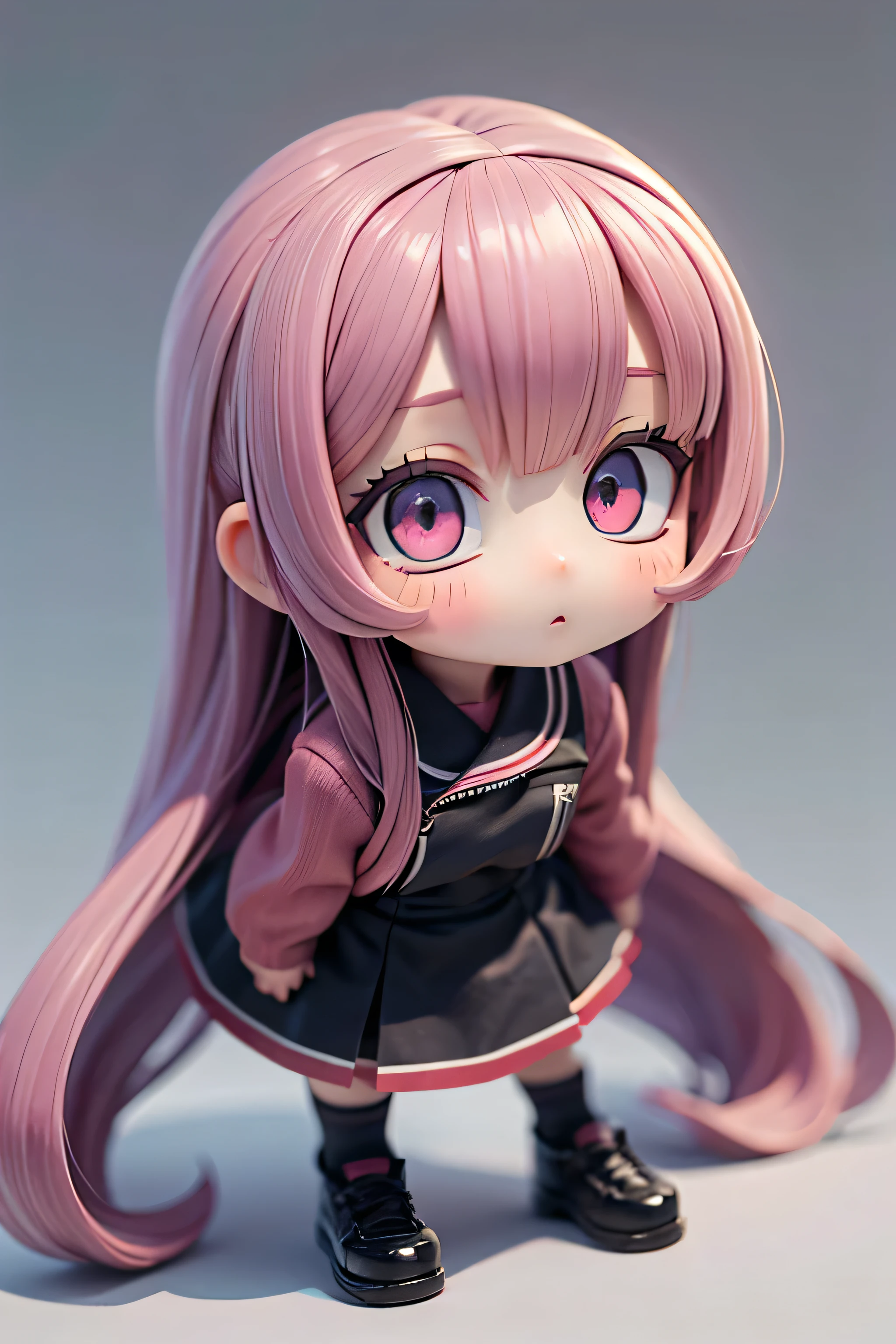 Photorealistic、Anime characters（Chibi Girl、The lines are thick、Deformed）、(((I'm dancing)))、On the table、cute、alone