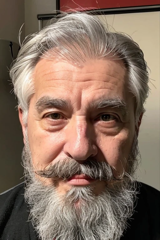 Weird face　elder　Gray Hair　beard　Red eyes