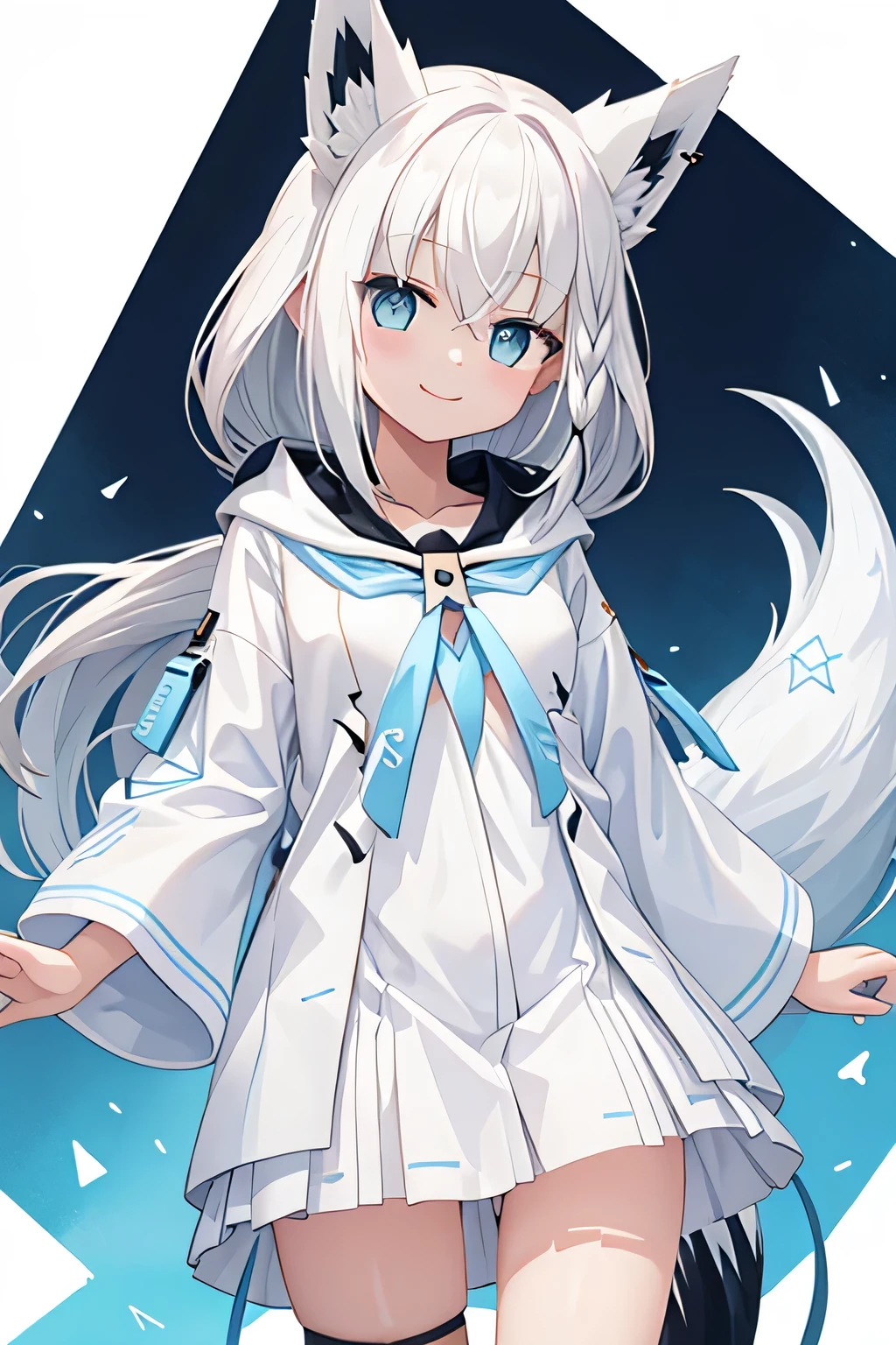 highest quality、smile、Fox ears、White clothes、Panty shot