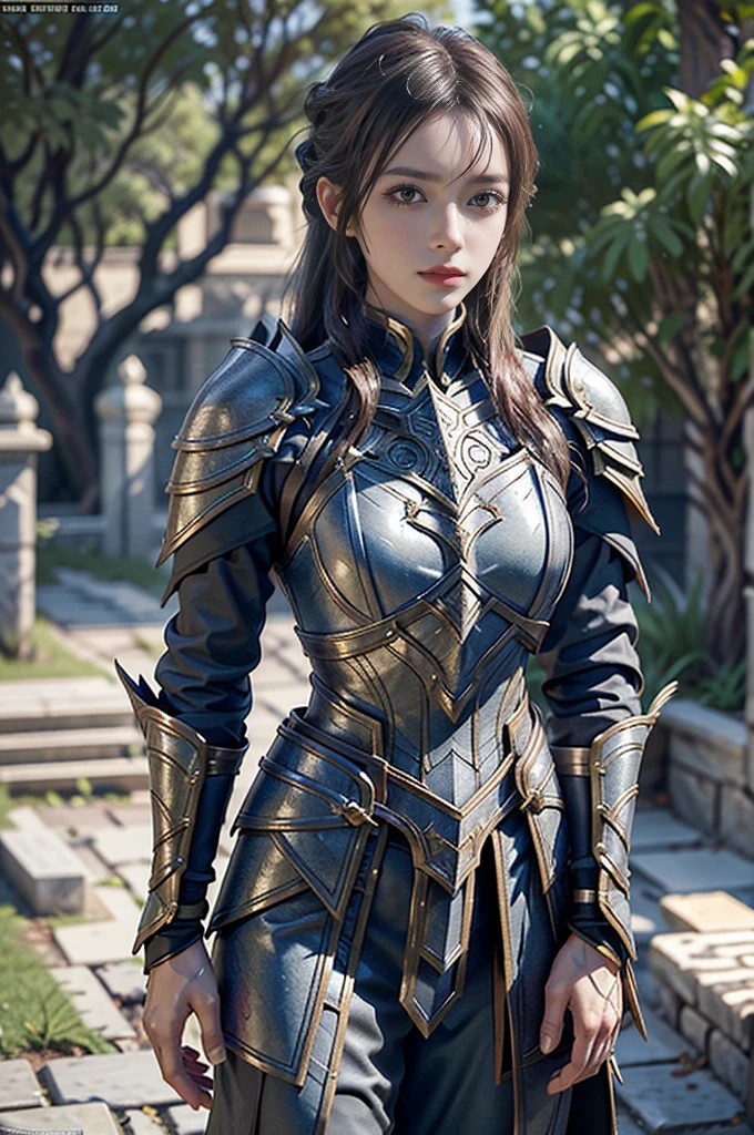 Game art，The best picture quality，Highest resolution，8K，(A bust photograph)，(Portrait)，(Head close-up)，(Rule of thirds)，Unreal Engine 5 rendering works， (The Girl of the Future)，(Female Warrior)， 
20-year-old girl，((Hunter))，An eye rich in detail，(Big breasts)，Elegant and noble，indifferent，brave，
（Medieval-style fur combat clothing，Glowing magic lines，Animal skin clothing with rich details），Medieval Lady Knight，Medieval ranger，
Photo poses，Simple background，Movie lights，Ray tracing，Game CG，((3D Unreal Engine))，oc rendering reflection pattern