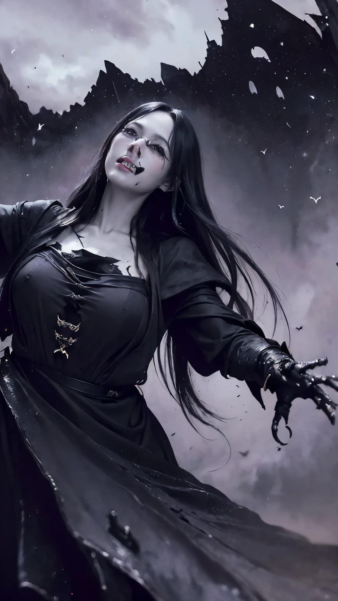 (highest quality,High resolution:1.2),(dark,Threatening:1.1),(Regrettably:1.1), (devilのテーマ:1.5),(dark horror theme:1.5),(Thriller:1.5),(Inspiration from Stephen King:1.5),(Dark fantasy:1.5), (Ink and watercolor:1.5), (black and white color:1.5), (Ominous landscapes:1.5),(Countless stars fly towards the viewer:1.5),(Ruined:1.5),(Ruined village:1.5),(1800s:1.5), (Ruined theme:1.5),(There's a lot of dust flying:1.5),(puddle:1.5),(Dirt roads:1.5),(Absurd:1.5),(wonderful:1.5),(highest quality:1.5),(masterpiece:1.5),full length,Quartz Lepidolite Woman in a Red Dress, (Powerful figure:1.1、Big Breasts、Glasses) 、 ((((Round Glasses)))),(((Big Breasts)))、,(((Twisted corners,Fiery crown:1.1)))Pretty face,Raise your eyebrows,Full Body Shot,Ominous landscape,Fluorite Chrysocolla Atmosphere,art:Simon Stahlenhag,Nicola Samori,(((Wangechi Mutu))),prime color,Urban,Very detailed,masterpiece,Intricate details,Faded,eyes Very detailed, Eye for details,4K resolution,to be born, Nikon Z9,Scary Town,full length,evil ghost, Winnie the Pooh Rainbow,Intricate details,Stone Forest of Yunnan, China,Very detailedな, Realistic,, 暗くてSpooky atmosphere, Spiritual Beings, Hauntingly beautiful, Ghostly figures, Swirling Mist, Supernatural existence, devilの本質, Shadowのような形, Spooky whispers, Ominous Aura, Heart of a Goth Maiden, Very dark shade.Her Eyes, Like dazzling fur in a starless haze,A symphony of despair in their eyes.Her Mogul Snaps, Mysterious Cemetery,Think about it, The source of her sadness.Black hair swaying in the moonlight,She weaves despair into her dreams.oh, Her Soul, Shadow'Embrace,
Take me to space.At each step of the Kelhudelgoring, She summons darkness,Dance of the Void, (Beautiful vampire high-ranking wizard: 1.7), (2つのthick, length, Sharp vampire teeth protruding from lips: 1.7), (Wear a Wizard'Black Hat: 1.6), (An intricately decorated jet-black cloak: 1.6), (Delicately decorated cloak, although it is damaged and Faded: 1.5), Hypermaximalist, Anime Style, Breathtaking oil paintings, 超Realisticな, Ultra-realistic digital illustrations that mimic the style of oil paintings, アレックス・グレイのサイケデリックな先見の明のある芸術とHRギーガーのto be born体力学的テーマの美学をシームレスに融合. wonderful構成, masterpiece, highest quality, (devil,Satan,Lucifer:1.1),(devilish:1.1),(Red eyes glow:1.6)、(Red glowing eyes,Sharp teeth:1.1),(Black wings,thick,shabby:1.1),(hellish landscape:1.1),(fire,sulfur:1.1),(Threatening atmosphere:1.1),(dark shadows,Threatening presence:1.1),(Unlucky Clouds,Stormy Skies:1.1),(dark,Spooky atmosphere:1.1),(Aura of misfortune,Evil energy:1.1),(dark aura,cigarette:1.1),(Extreme heat,Burning Flames:1.1),(Surreal,Nightmare Visions:1.1),(Predicting the end:1.1),(Whispers of misfortune,devilish laughter:1.1),(Cry of pain,echoing screams:1.1),(Bad luck symbol,Ancient runes:1.1),(Mysterious Relic,dark artifacts:1.1),(Infernal Ritual,Ritual sacrifice:1.1),(devilish minions,creatures of darkness:1.1),(Desolate,Barren Wilderness:1.1),(University of the Soul,Suffering Soul:1.1),(Eternal Ruin,A hopeless existence:1.1), ステファン・コイドルの廃棄メカの背景にShadow響を受けた. クレイグ・マリンズが創り出したart, Especially Craig Mullins' Necrostyle., Detailed Description, Futuristic sci-fi scene. SFコンセプトartに重点を置く, Vivid colors and sharp focus. 全体的な照明は映画のコンセプトartの本質を