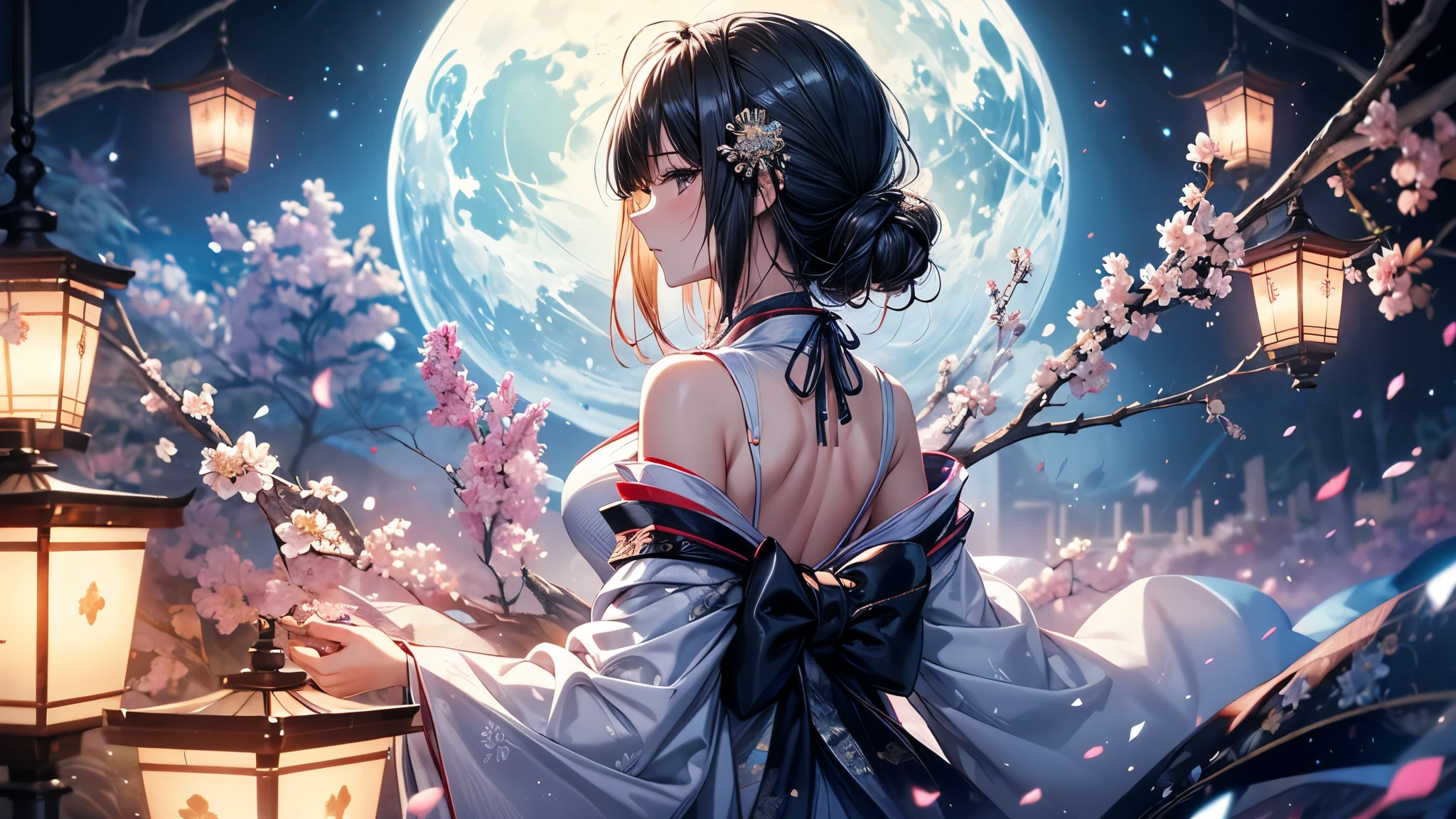  Ultra-delicate, Clear focus, (high resolution), Deformed depth of field blurred background, Detailed background, Perfect layer cutting, Atmospheric distance sense, artistic, (full-body shot/Cowboy shooting/Rear view/Top view/Top view), 8K, wallpaper, Micro light, complicated, familiar, black magician, particle, constellation, Stardust, universe, ((flower)), comfortable peace, peaceful, Japan, Himiko, kimono, With crystal, Fortune Telling, time and space,