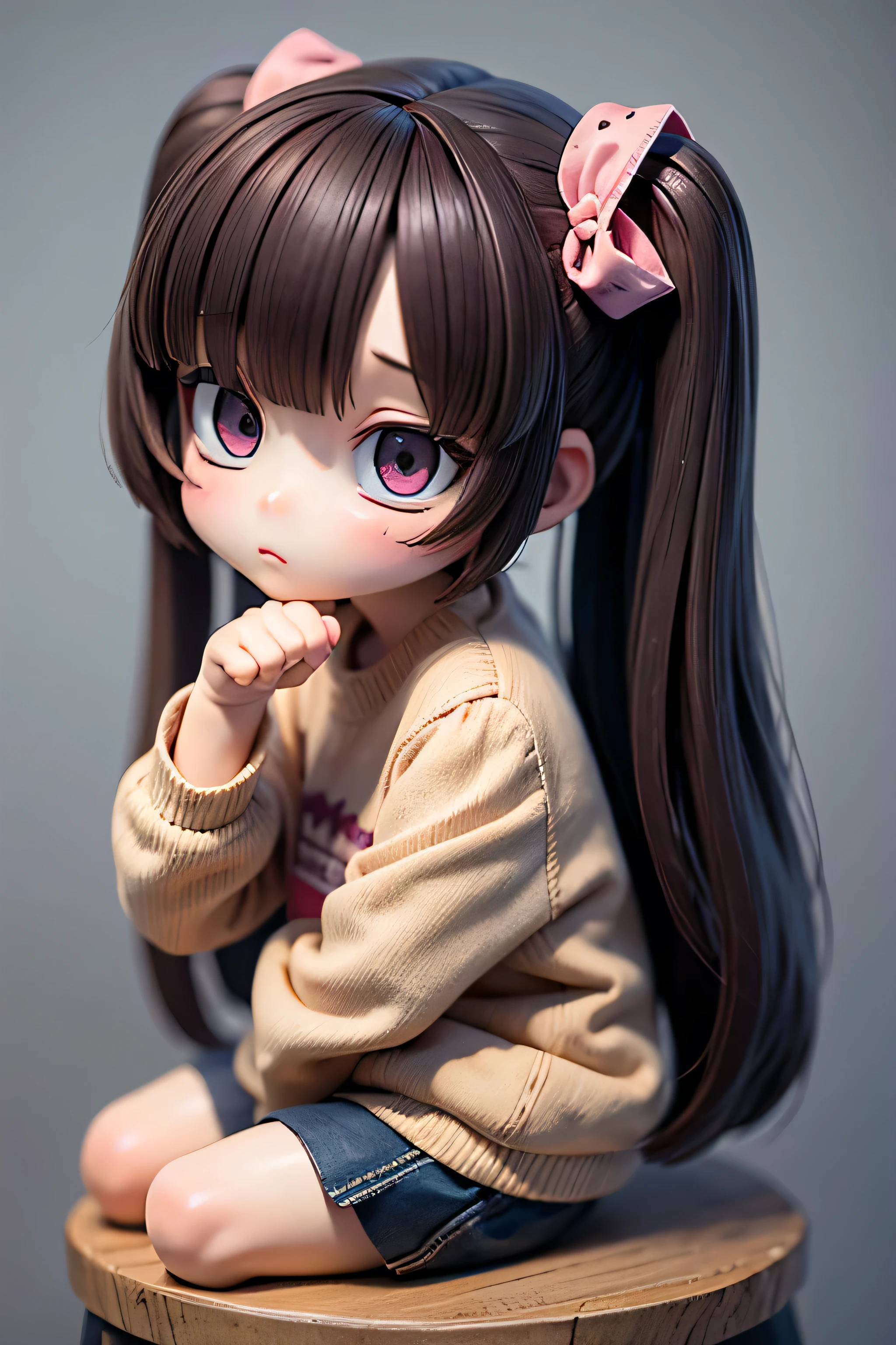 1 very cute girl，chibi girl，Plastic cover，Full body like，Moe new big head