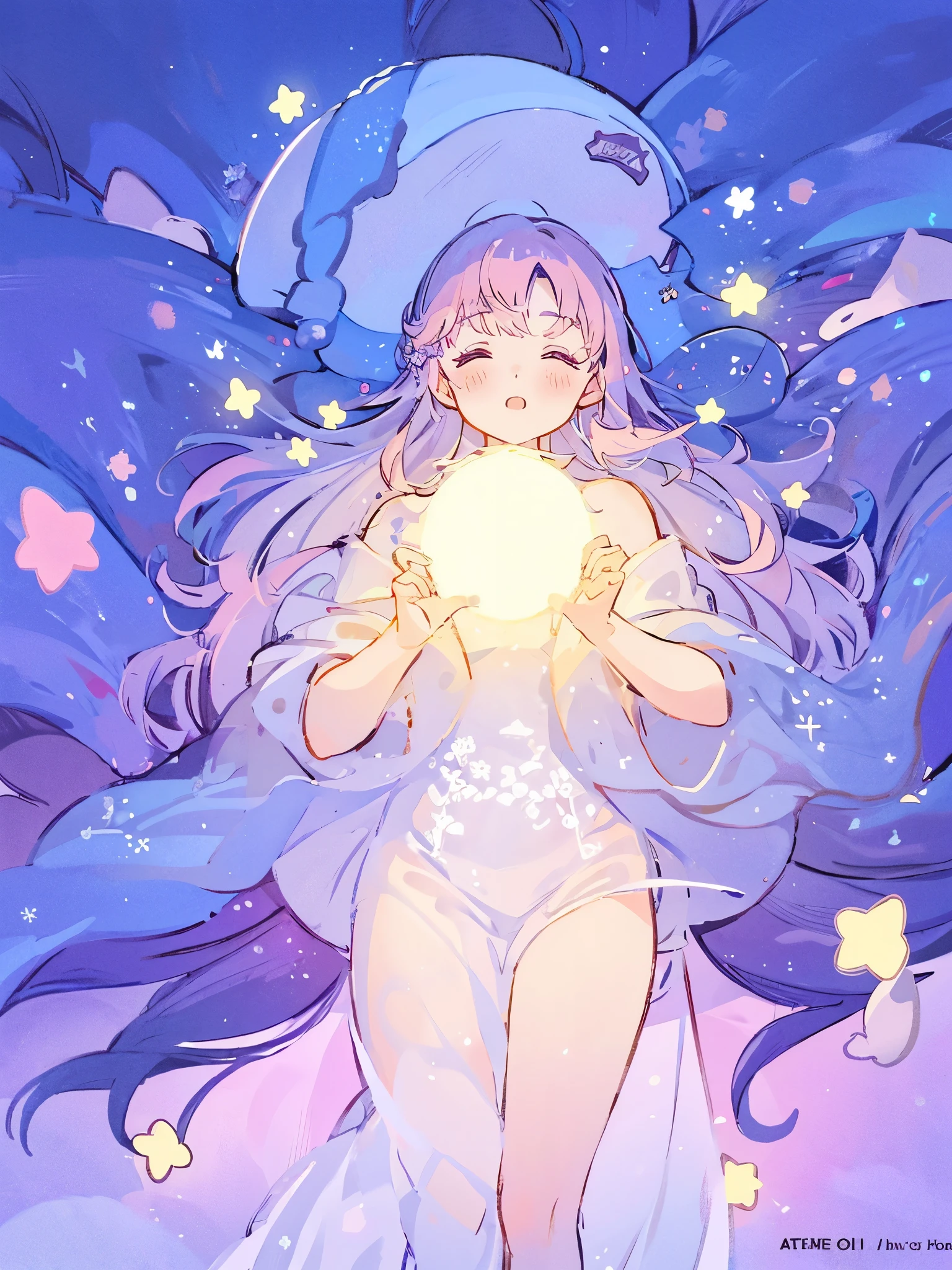 complex background, wishing star background, a woman wearing an ethereal mystical pink translucent dress that reflects the stars, perfume promo art, mystic, complex drawing, highly detailed, Covergirl brand, promo art, artistic rendition, ethereal, starry night, midjourney style