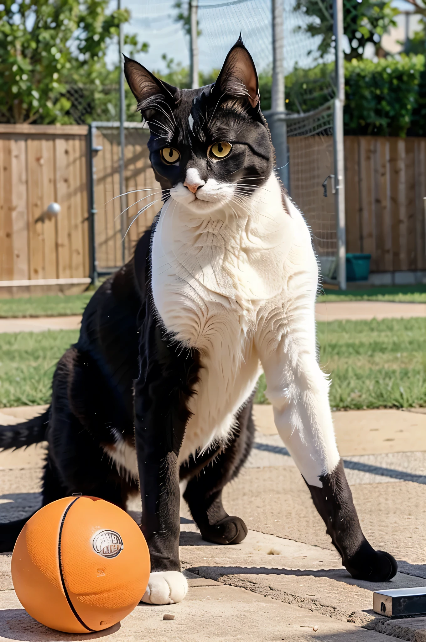 cat playing ball