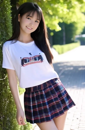 8k,Japanese,10 years old,Innocent face,Teenage Girl,cute,mini skirt,Casual wear,Sitting,Black Hair,garden,Hair Clip、Light clothing、soaked、Cheerleader、cute、High exposure、Spreading her legs wide、See-through fashionable clothes、Show pants、Knee-high socks、Absolute area、camisole、Baggy tank top