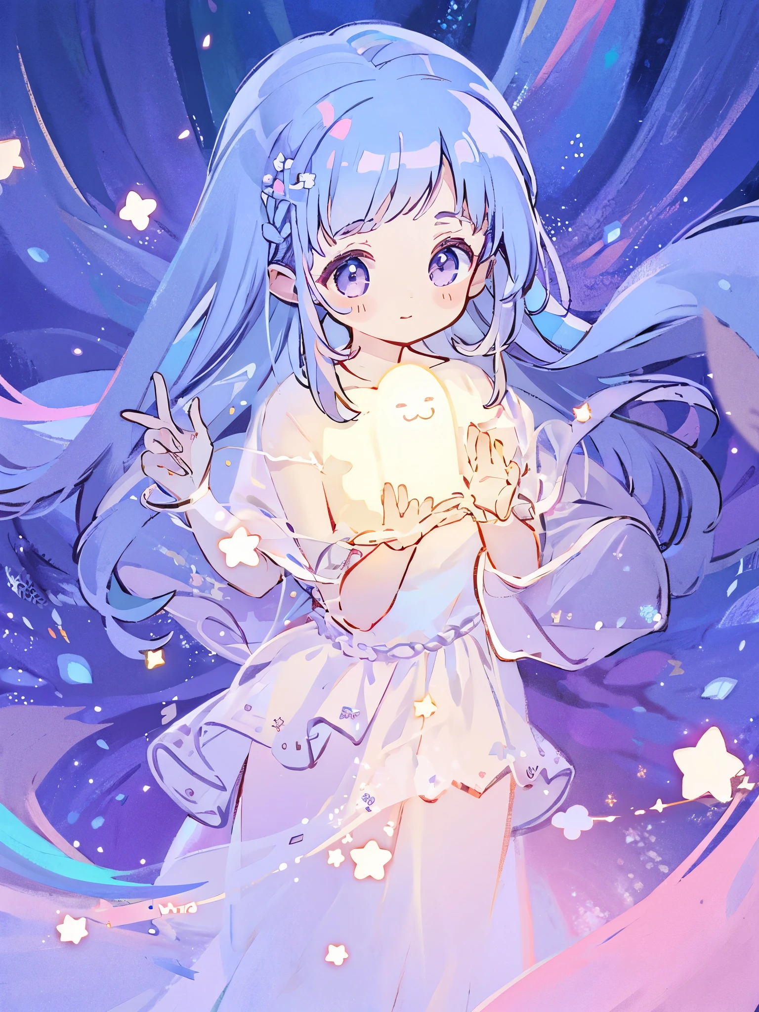 complex background, wishing star background, a woman wearing an ethereal mystical pink translucent dress that reflects the stars, perfume promo art, mystic, complex drawing, highly detailed, Covergirl brand, promo art, artistic rendition, ethereal, starry night, midjourney style