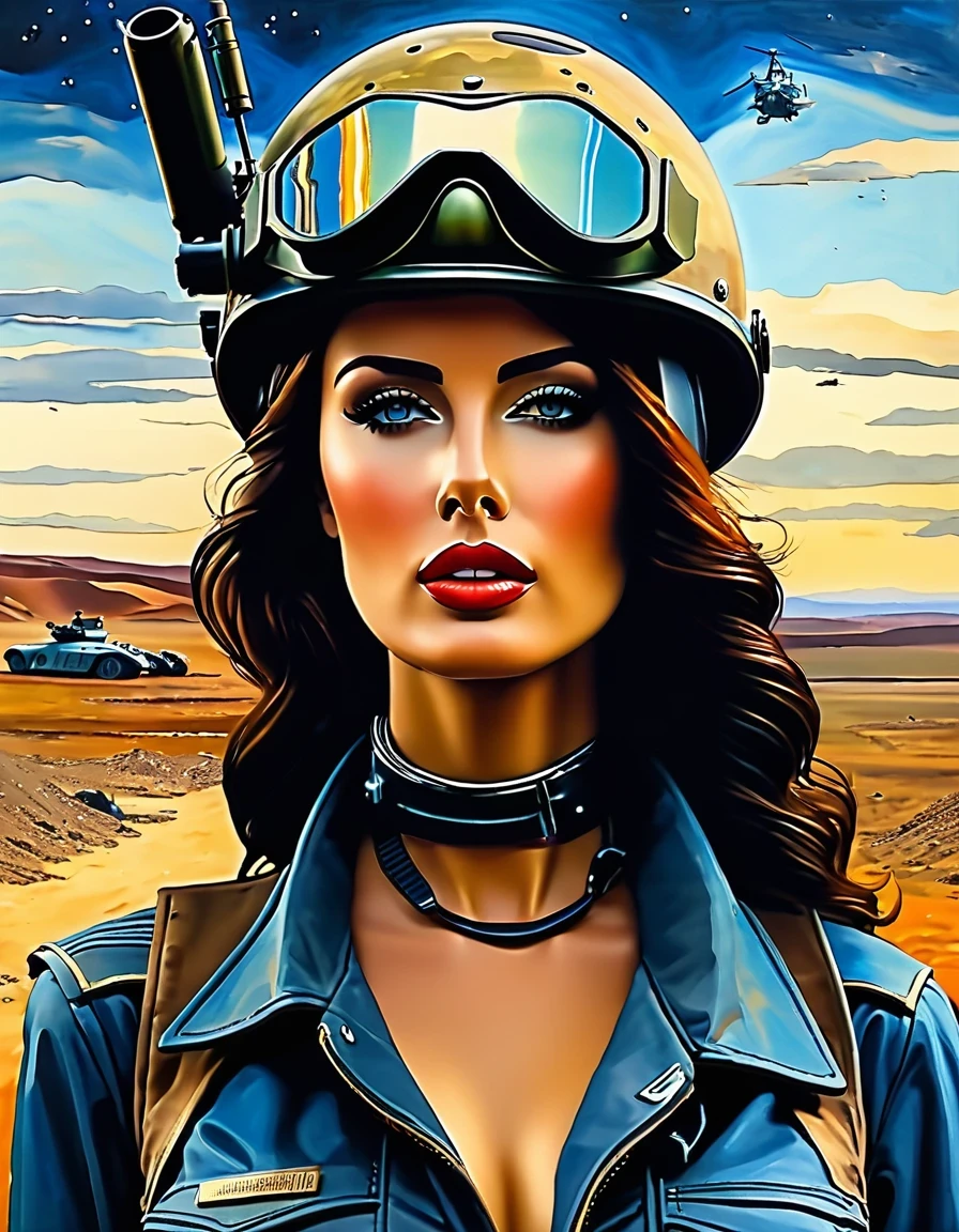 wasteland, sci-fi art, in style of Amedeo Modigliani , --ar 3:2