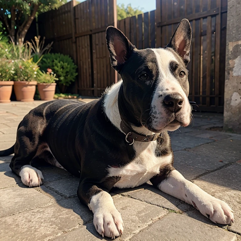 Mistura Border colie com Bull terrier