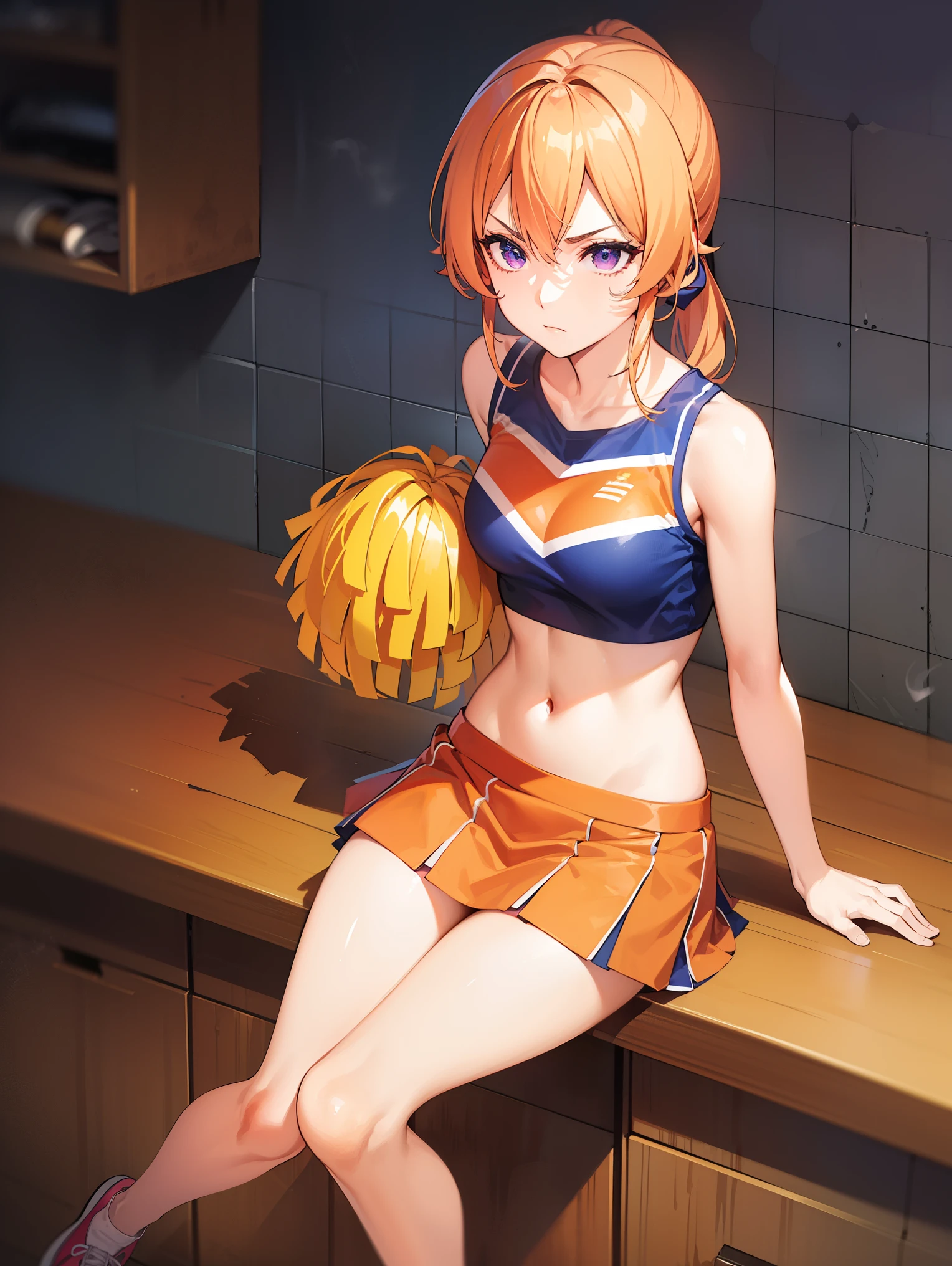 erinanakiri, erina nakiri, long hair, orange hair, (purple eyes:1.1), hair between eyes, frown, angry,
BREAK (cheerleader, crop top, holding pom poms, midriff, navel, orange skirt, pink footwear, pom pom (cheerleading),ponytail:1.2),
BREAK indoors, kitchen,
BREAK cuddling handjob, pov, 1boy, detailed penis, (penis shooting sparks, magic sparks, magic smoke, cum:1.2),
BREAK (masterpiece:1.2), best quality, high resolution, unity 8k wallpaper, (illustration:0.8), (beautiful detailed eyes:1.6), extremely detailed face, perfect lighting, extremely detailed CG, (perfect hands, perfect anatomy),