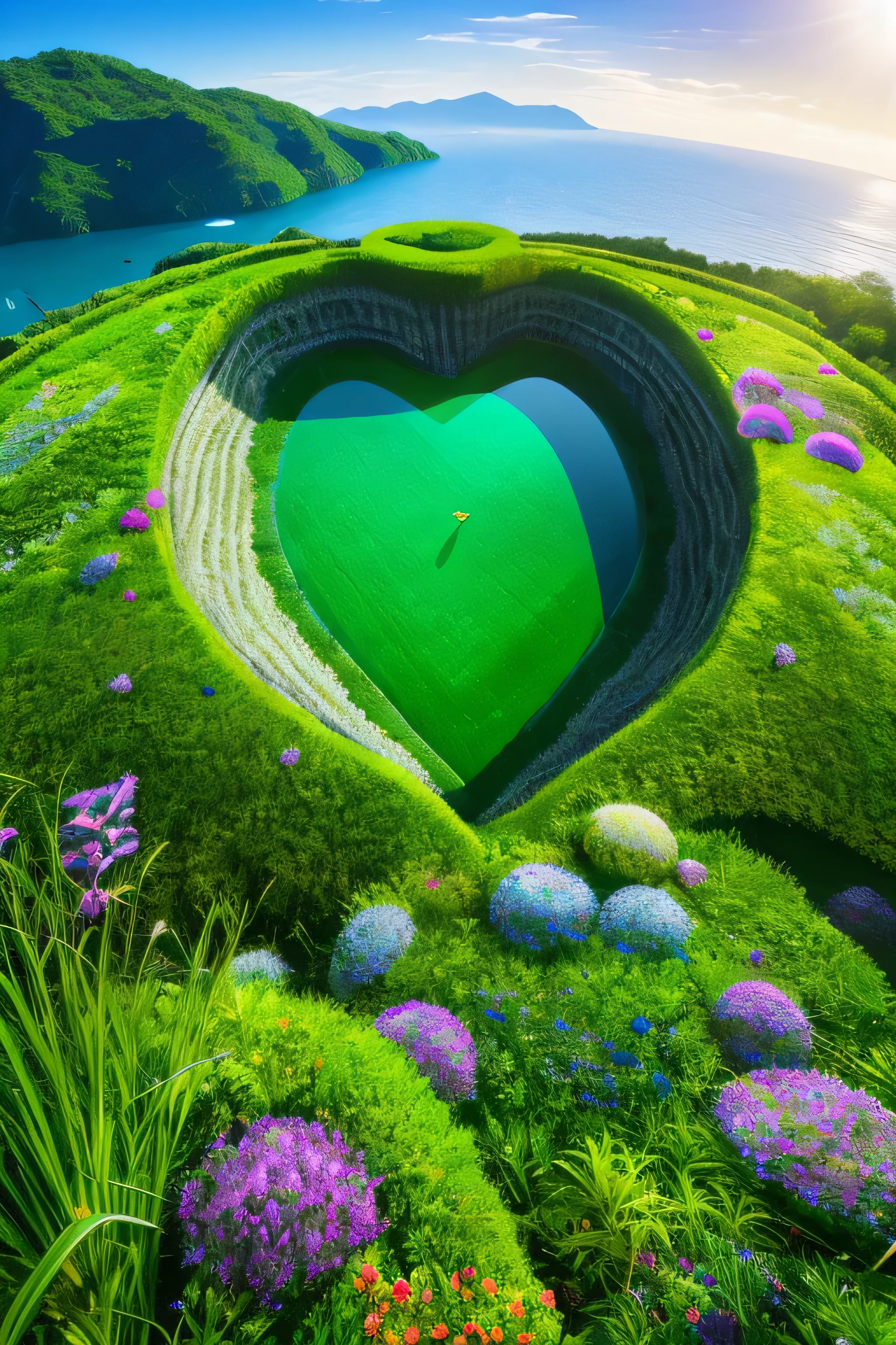title: "Enchanted Gardens of Hidden Wonders"

The heart of a mysterious and fascinating world, High resolution, Clear 8K 3D images are displayed, Inviting the viewer on a journey of discovery and surprise. In an interesting configuration, The scene is filled with beautiful and vibrant colors., Shining exotic flower々from、to the shimmering hues of the enchanting lake at its heart..

The ground beneath our feet is a rich tapestry of emerald-green grass, Dotted with fascinating plants,