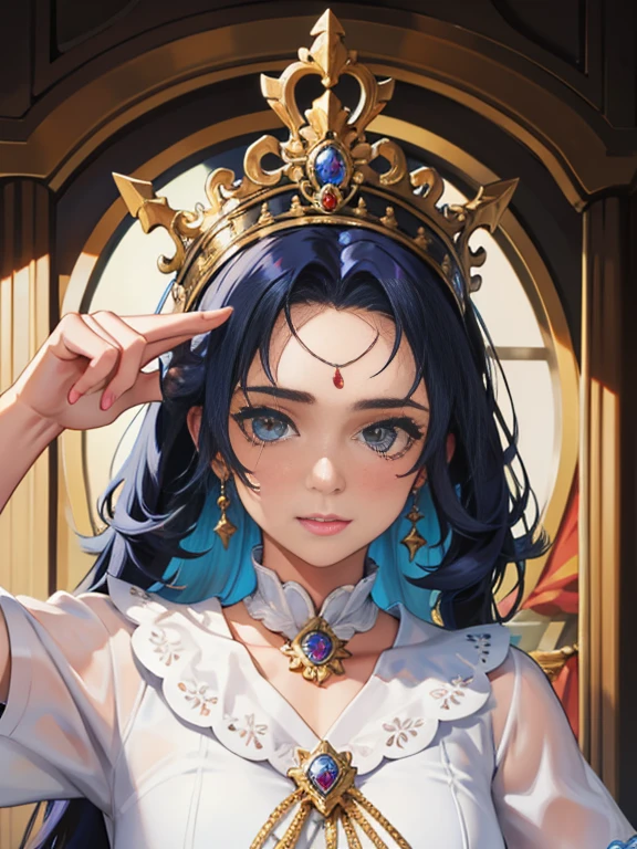 um retrato de uma rainha com seu servo