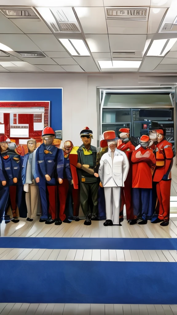 an image with workers, doctors, police, firefighters, military, nurses, teachers, engineers for Workers' Day