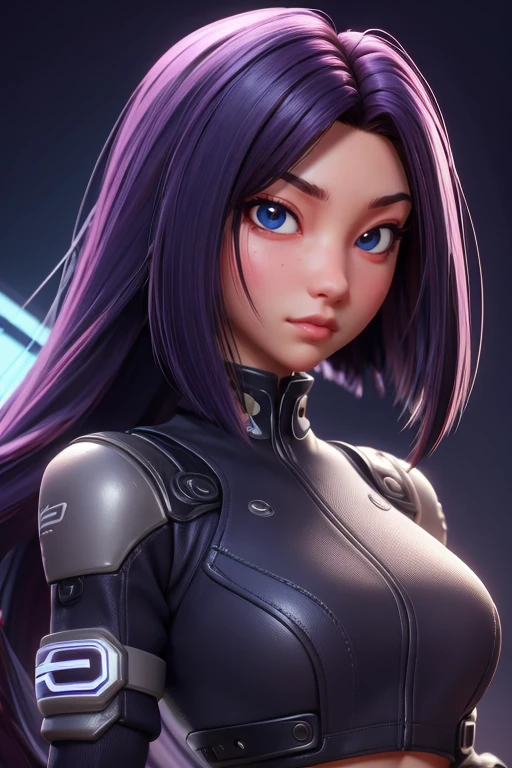 La mejor calidad, Girl cyber style, 1 chica, solamente, Cabello largo, fondo borroso,