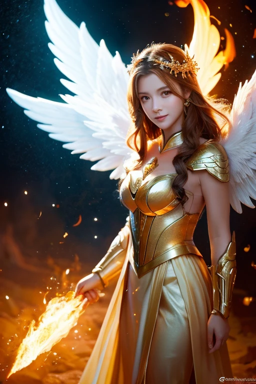 Guardian Angel and Divine Flame, Great impactful images, Very detailed and perfect, 4K resolution