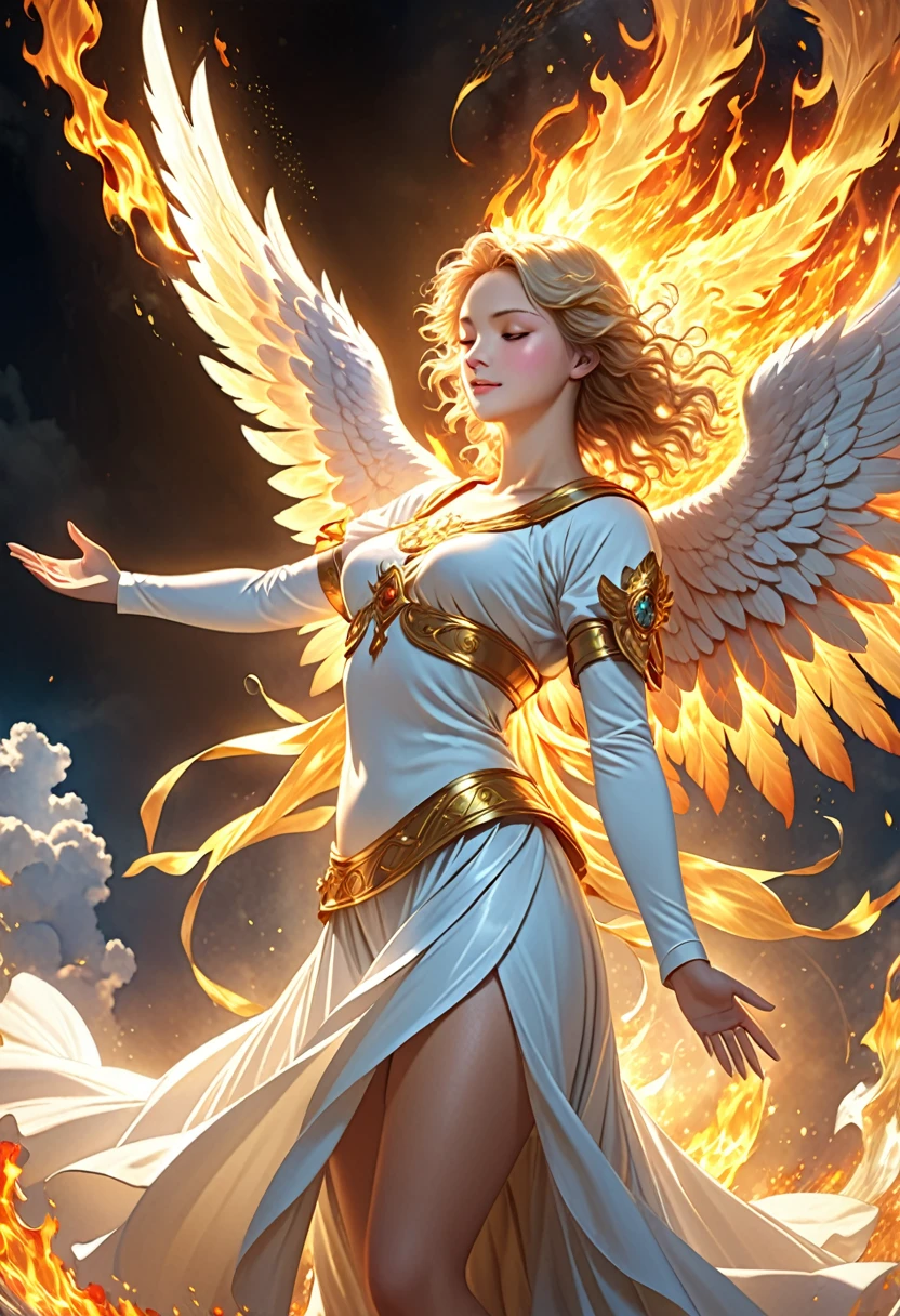 Guardian Angel and Divine Flame, Great impactful images, Very detailed and perfect, 4K resolution