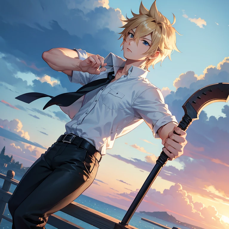 Young man look like cloud strife looking up at the rainy sky, ultra-detailliert. anime image. by makoto shinkai, anime art wallpaper 4k, anime art wallpaper 4k, Anime art wallpaper 8k, anime wallpaper 4k, anime wallpaper 4k, 4K Anime Wallpapers, Anime Sky, amazing wallpapers, anime backgrounds, Anime Background Art, big bulge