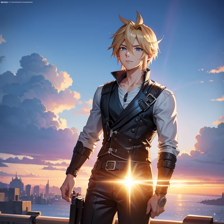 Young man look like cloud strife looking up at the rainy sky, ultra-detailliert. anime image. by makoto shinkai, anime art wallpaper 4k, anime art wallpaper 4k, Anime art wallpaper 8k, anime wallpaper 4k, anime wallpaper 4k, 4K Anime Wallpapers, Anime Sky, amazing wallpapers, anime backgrounds, Anime Background Art, big bulge