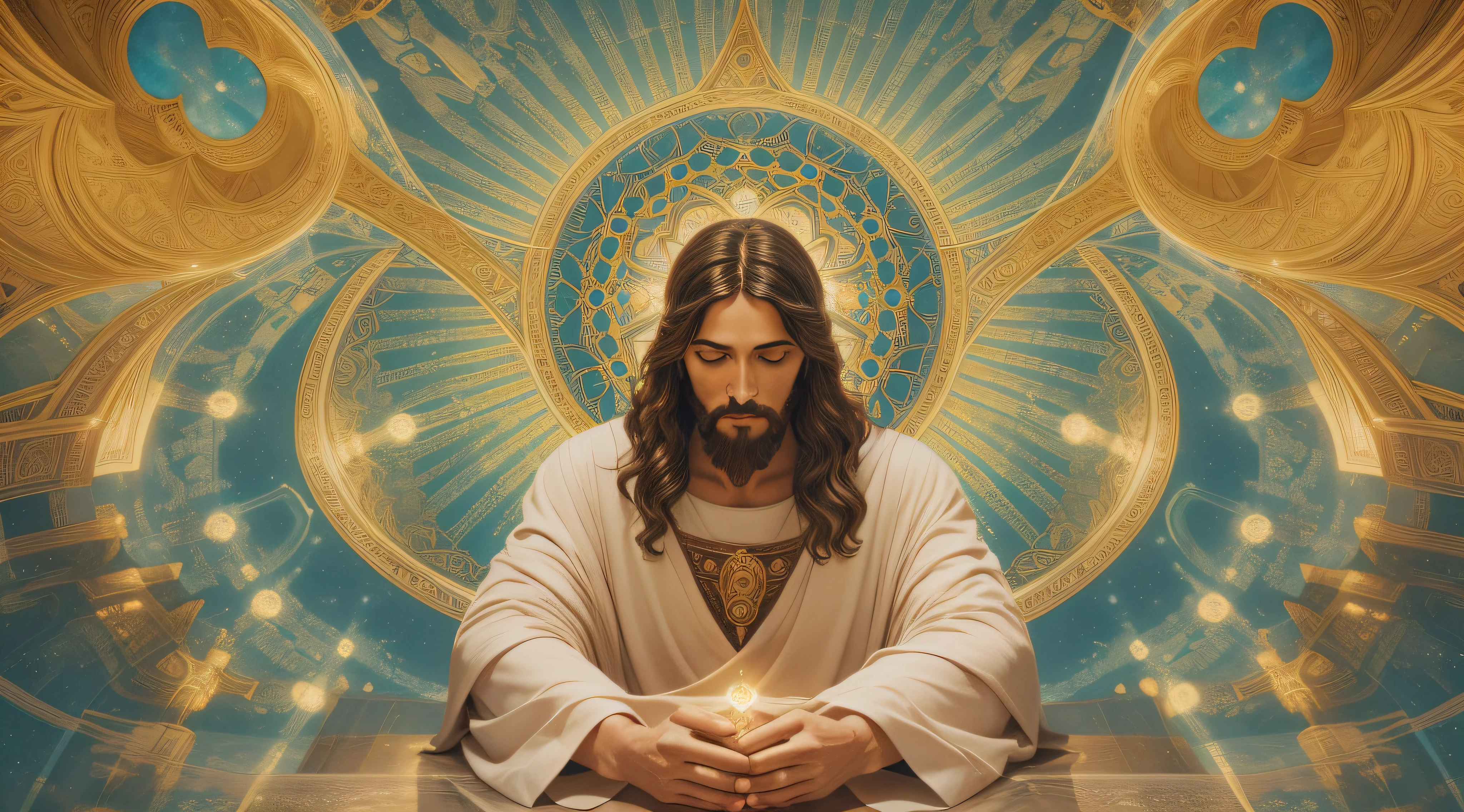 Jesus, the Philosopher of Wisdom"
Description:
In this unique creation in SeaArt, we portray Jesus Christ as a philosopher of wisdom, Exploring the depths of human knowledge and understanding. With delicate strokes and evocative colors, This image captures the transcendental essence of his wisdom and compassion.
The scenario shows Jesus in the midst of a serene environment, surrounded by disciples and followers eager to absorb his life-changing words. Seu olhar profundo reflete uma mente iluminada, mergulhada nas verdades universais do ser e do existir.
Por meio dessa arte inspiradora, Witness the fusion between spirituality and the search for truth, representing Jesus not only as a historical figure, but as an eternal symbol of wisdom and love. Your calm posture and gentle gestures radiate a presence that transcends time, inviting us to reflect on the purpose of life and the mysteries of the universe.
Explore cada detalhe meticuloso desta imagem, where knowledge and compassion come together in harmony. Feel the connection to the brilliant mind of the Philosopher of Wisdom and let his words touch the core of your soul.
Ao contemplar essa obra, Let yourself be inspired by the timeless lessons Jesus taught us, inviting us to seek inner truth and understand the invaluable value of empathy and mutual understanding.
Get ready for a journey of reflection and self-discovery, in which the philosophy of Jesus echoes through the ages, illuminating the path to a more meaningful and enriching existence.