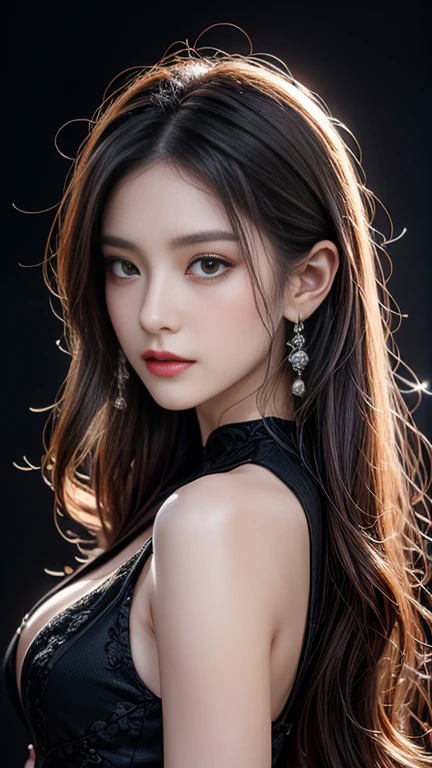 Kimono beauty, body portrait, 8k, thin and beautiful eyes, Dindal effect, masterpiece, top quality, high quality, high resolution, very detailed photo, (natural skin texture, fine skin, hyper realism, super sharpness) , high detail skin, (very fine, fine skin texture, intricate details, beautiful face, (real-like face), realistic eyes, beautifully detailed eyes, realistic skin, beautiful skin, surreal, Highly detailed, golden ratio, smiling eyes, ((night moonlight background)), body portrait, G cup, big breasts, huge breasts, big breasts, glamorous, shiny bodysuit