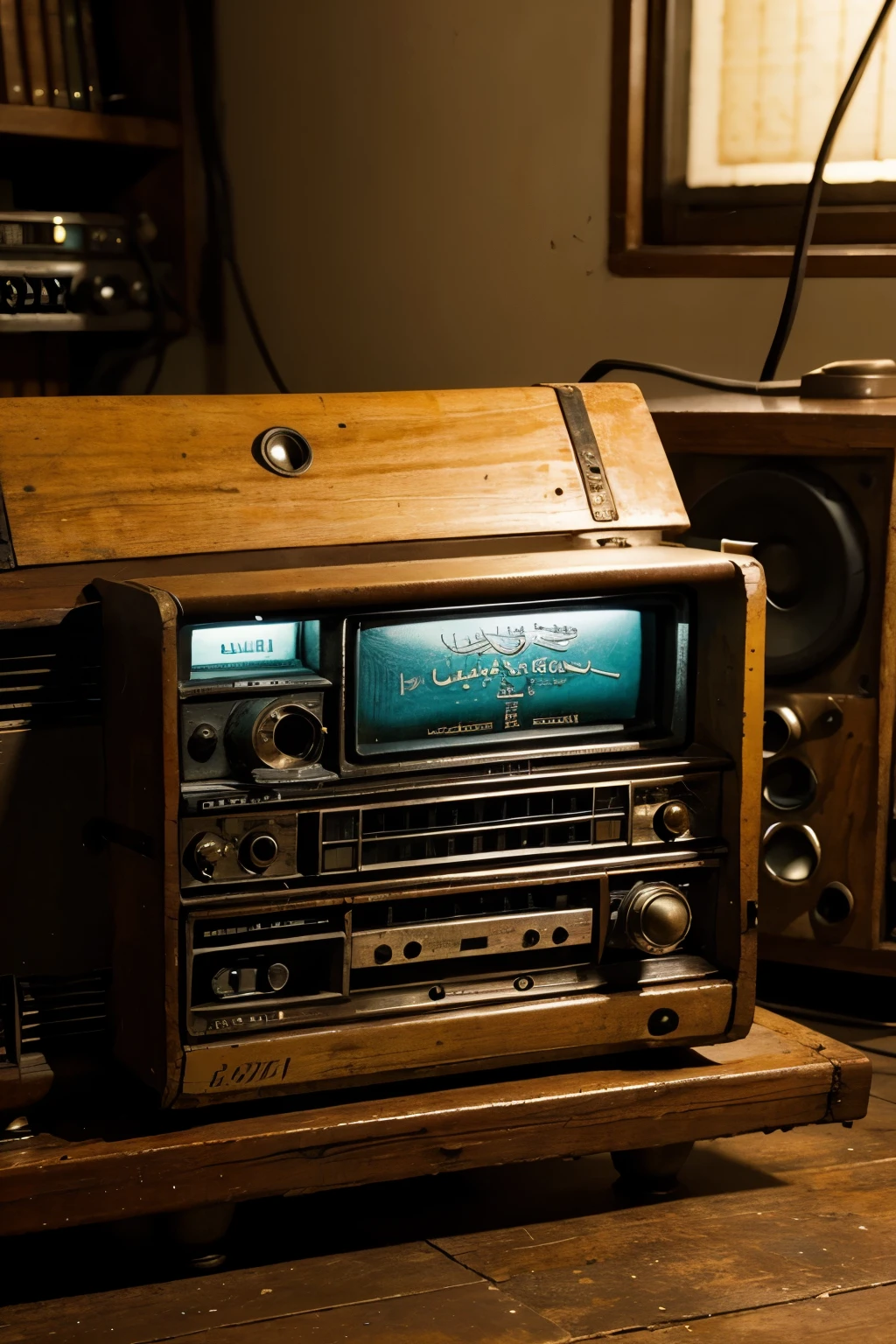 I want a picture of an old radio that looks like a Holy Quran radio operator