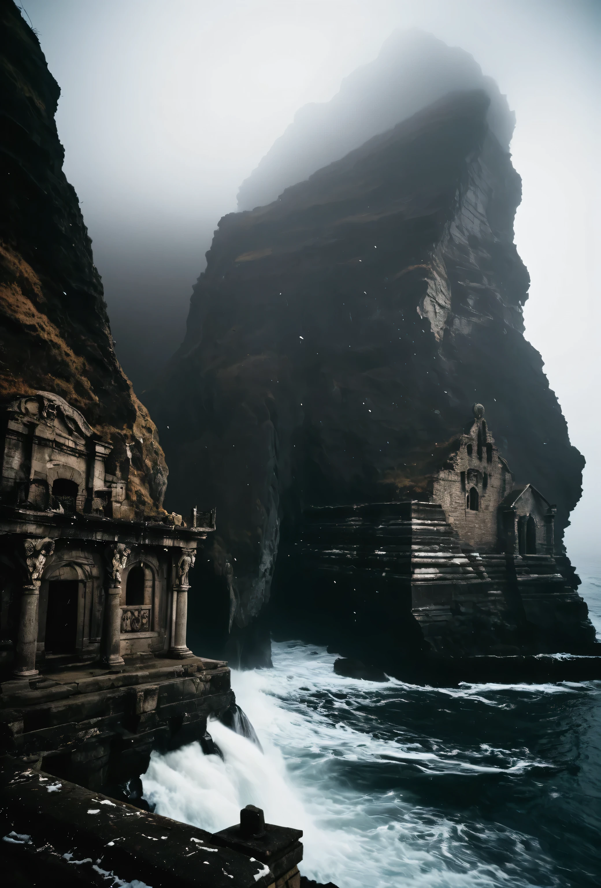 georgian architecture, creepy, masterpiece, best quality, hyper detailed, ultra detailed, UHD, perfect anatomy, portrait, lovecraftian architecture, dof, hyper-realism, majestic, awesome, inspiring, sinister Dark, cinematic, deep blacks, Perfect Hands, cinematic composition, soft shadows, national geographic style, creepy, ominous, wide shot, long shot, far away, dynamic pose,