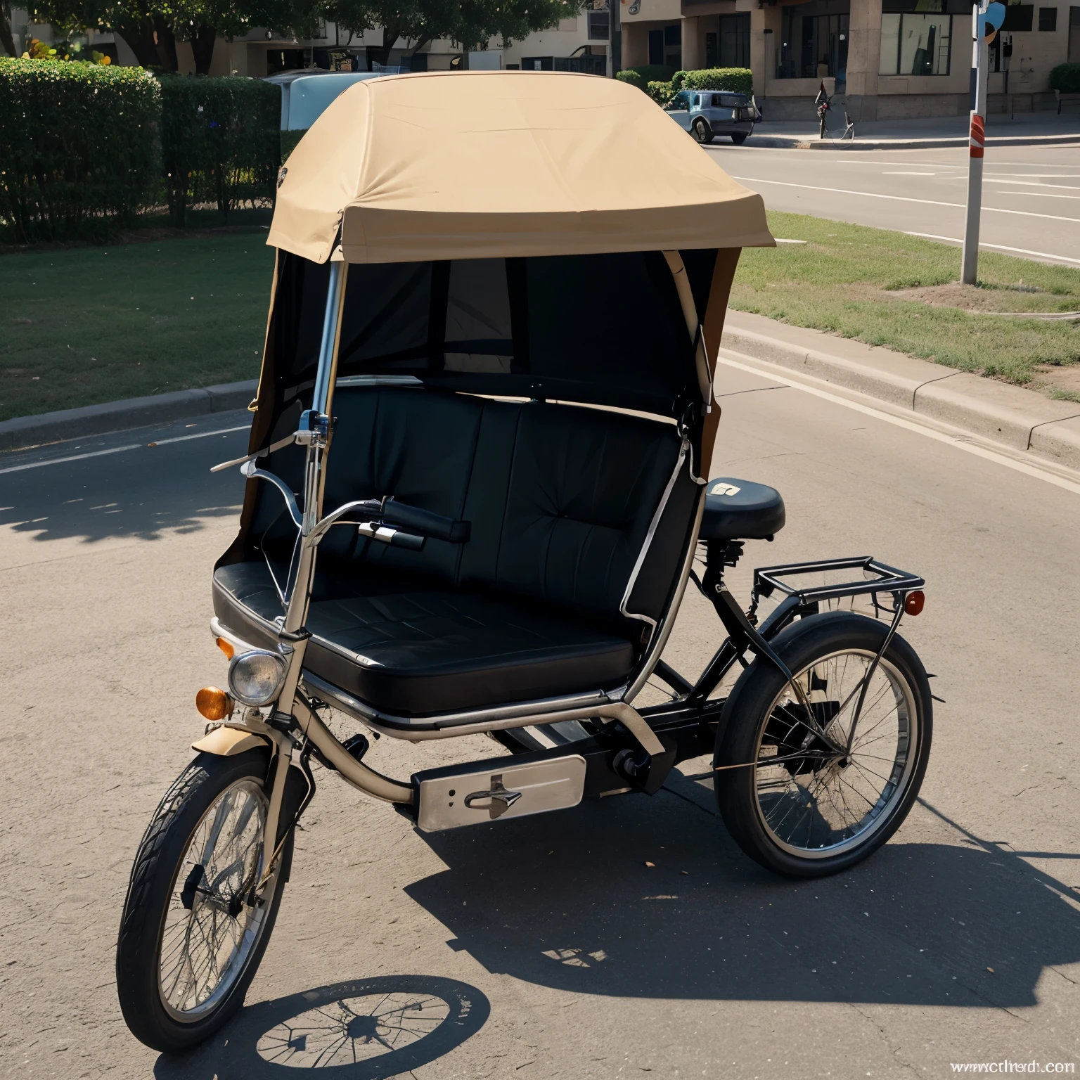 Create a 4 wheels of a pedicab and a layout of borders of it entitled Pedal Adal.