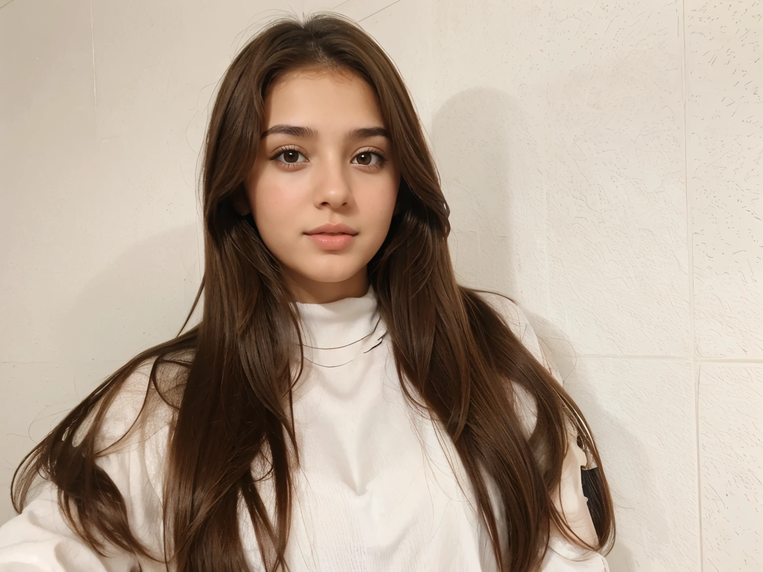 Brown haired Turkish sexy young girl with babyface