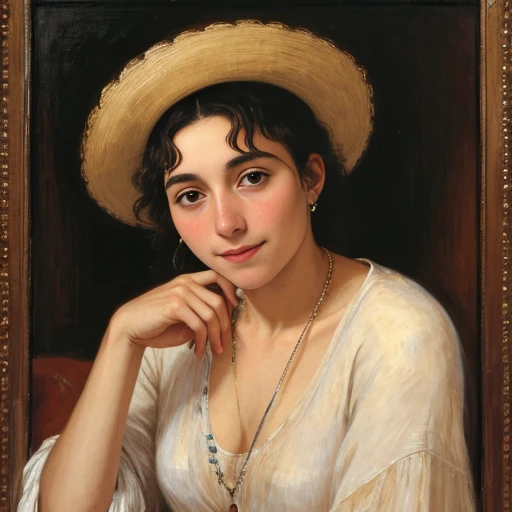 a very drunk jewish Judaian woman, without glasses
focus on his face