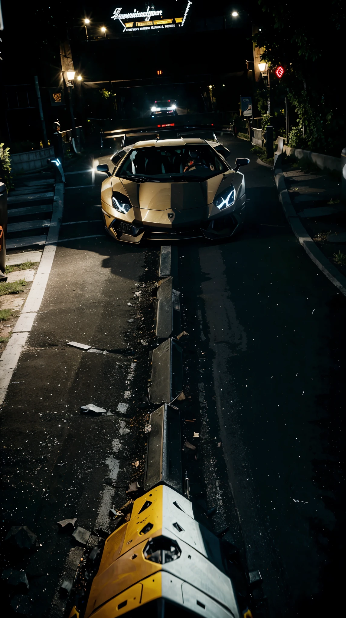 Lamborghini Aventador in a drift race