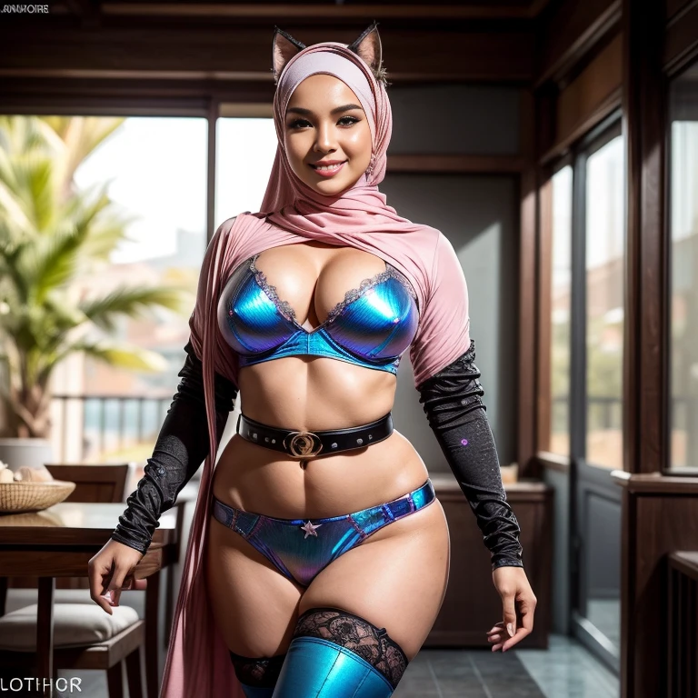 sexy body, morning time, smiling, happy, bright sunshine, beach, blurred background, bokeh,realistic, ultra-detailed, big breast, malay, The whole body consists of a young girl with hijab Kimono, Eye makeup, 38 year old, Cat ears, Soft lighting, groups, Wear shabby clothes, Dirty, Tattered futuristic military uniform, Cat's paw badge, Pose, spot color, rendering by octane, Ultra-realistic intricate details, big breasts, big breasts, big breasts, two MAPAY women in lingerie posing for a picture in a room, oppai, posing together in bra, MIRA FILZAH and IMAN TAYORE, red bra, all red, oppai proportions, sexy :8k, 4 k, big breasts!, bottom angle, big breasts!!, Malay beauties, biomechanical oppai, fujita goro and jones, thicc, wearing hijab, hijab star, hijab gorgeous, hijab super model, Malaysian girls group,malay, The whole body consists of a young girl with hijab, Eye makeup, 21yo, Cat ears, Soft lighting, group, Wear shabby clothes, Dirty, Tattered futuristic bikini, Cat's paw badge, Pose, spot color, rendering by octane, Ultra-realistic intricate details, Cinematic, 8K resolution, 70mm, emphasis lighting, Global illumination, (((wearing a Sexy belt design by LV))) Surreal full-body figure, Beautiful and delicate body and face, gorgeous figure, ssmile, Titillating,Surreal full-body figure,Beautiful and detailed body and face, Super vista, White skin of the, vivd colour,🔥8k, (masterpiece), (((highest quality)), (super detailed), 2 girls, (iridescent hair, colorful hair, half blue and half pink hair: 1.2), 38 years old, (Gorgeous Malay Girls: 1.2), outdoor, bangs, smile, sky blue eyes, perfect hands, perfect hands, hand details, corrected fingers. Earrings, Night Store + Background, looking_at_viewer, Cowboy Shot, Top Quality, Rich Detail, Perfect Image Quality, big breasts, slender body