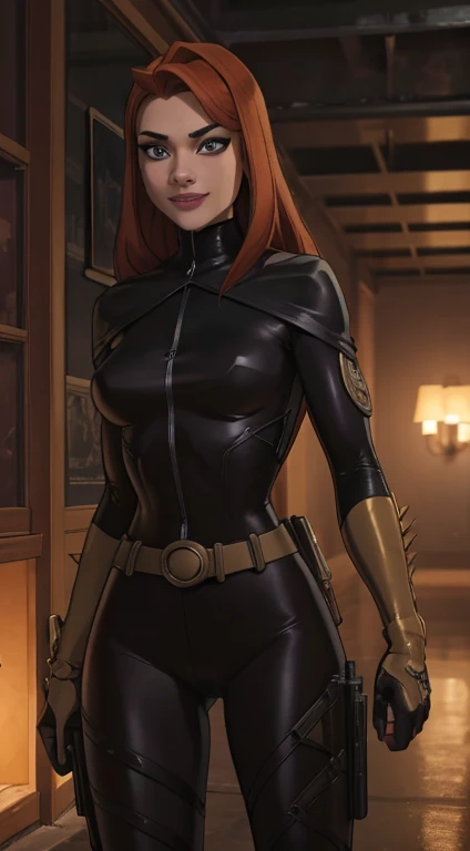 Apocalyptic Deep Artwork, Everything in detail, Highest image quality, 8k, Perfect panoramic composition: Full body 1 beautiful 20-year-old woman, 8K Detailed Golden Ratio Face, beautiful auburn hairstyle, beautiful 2-eyelid eyes, Smiling Chi, Standard body shape, handgun handle, sexy sexy American soldier outfits.