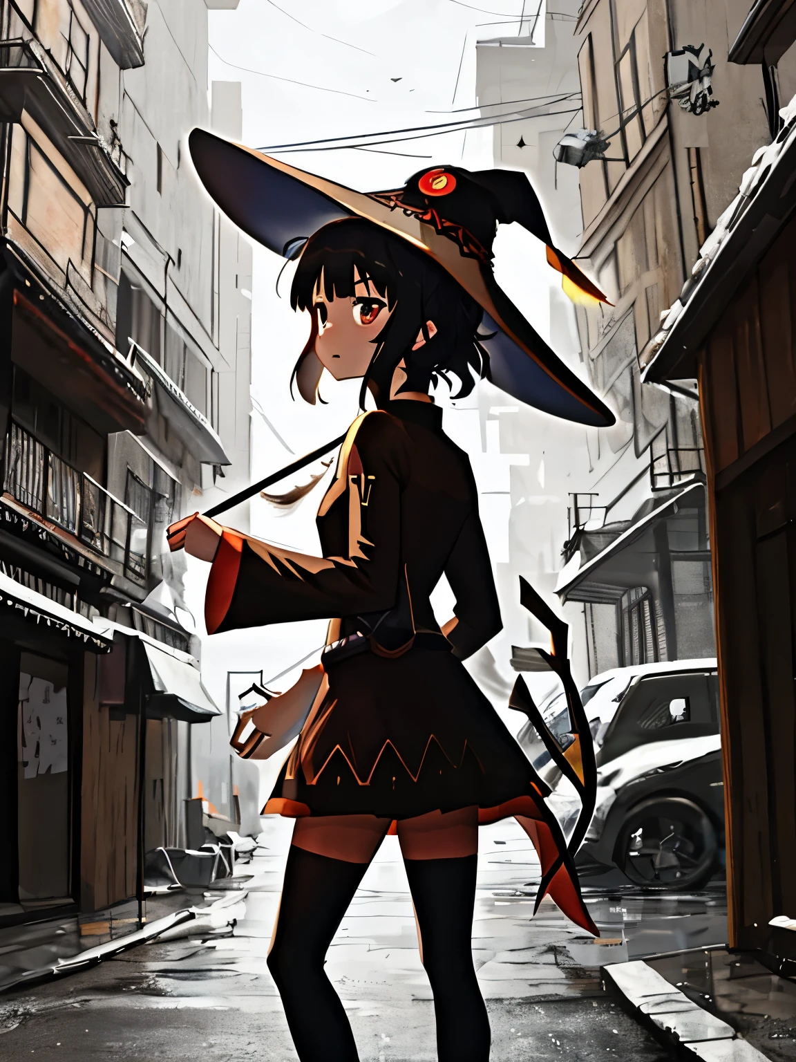 masterpiece, 8k, insane resolution, high quality, best composition, megumin, kono subarashii sekai ni shukufuku wo!, hat