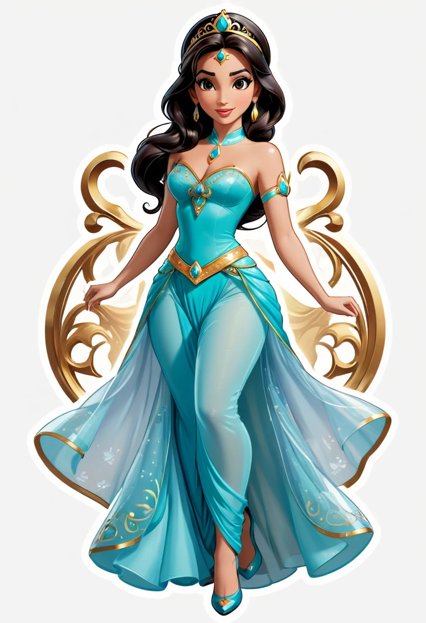Simple and professional stickers, princess jasmine , logos and preferably on a transparent background.