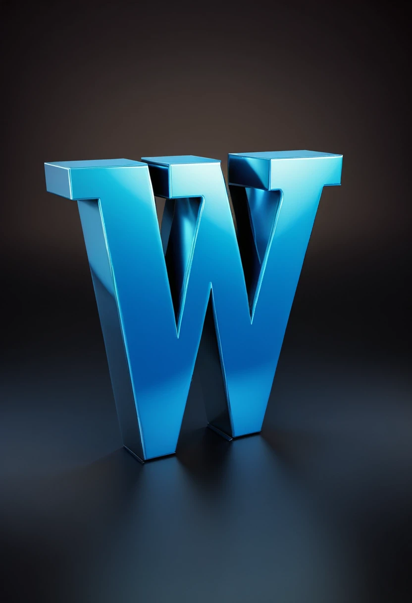 3D, 4K resolution logo of 'W'