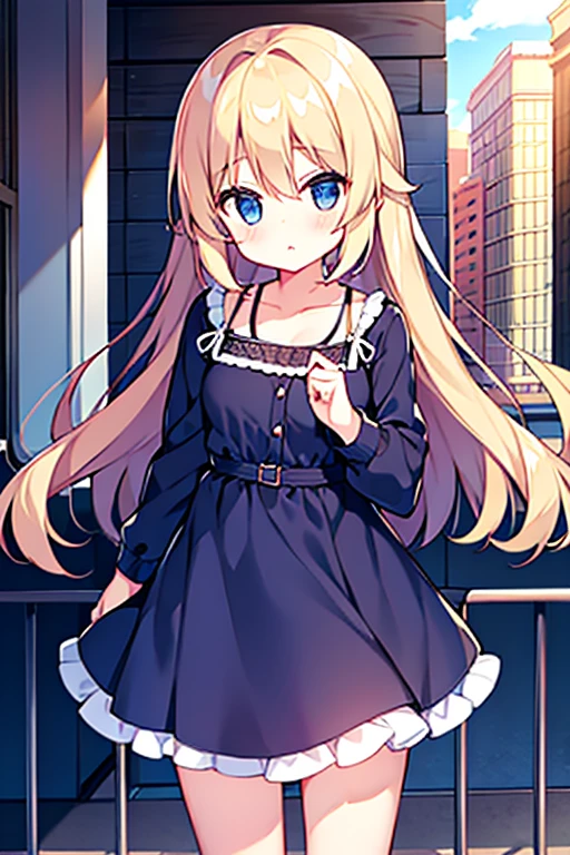 Cute girl in the city,Dress casually,Listless