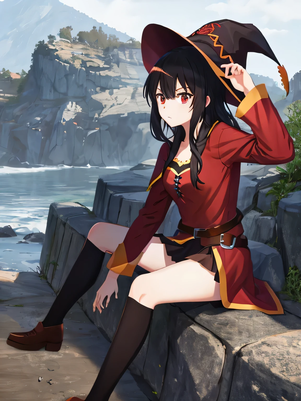 masterpiece, 8k, insane resolution, high quality, best composition, megumin, kono subarashii sekai ni shukufuku wo!, hat
