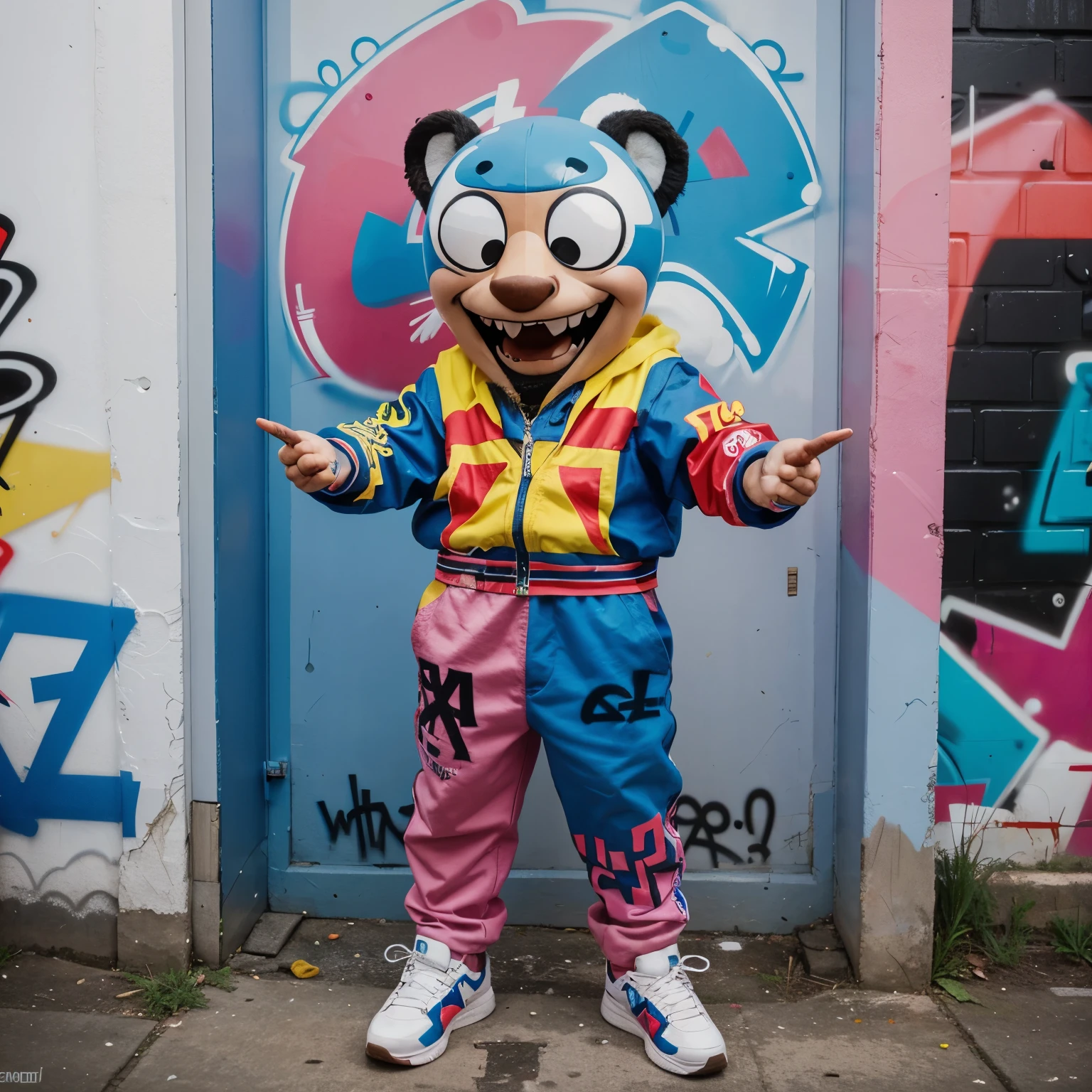 Graffiti character with number 7