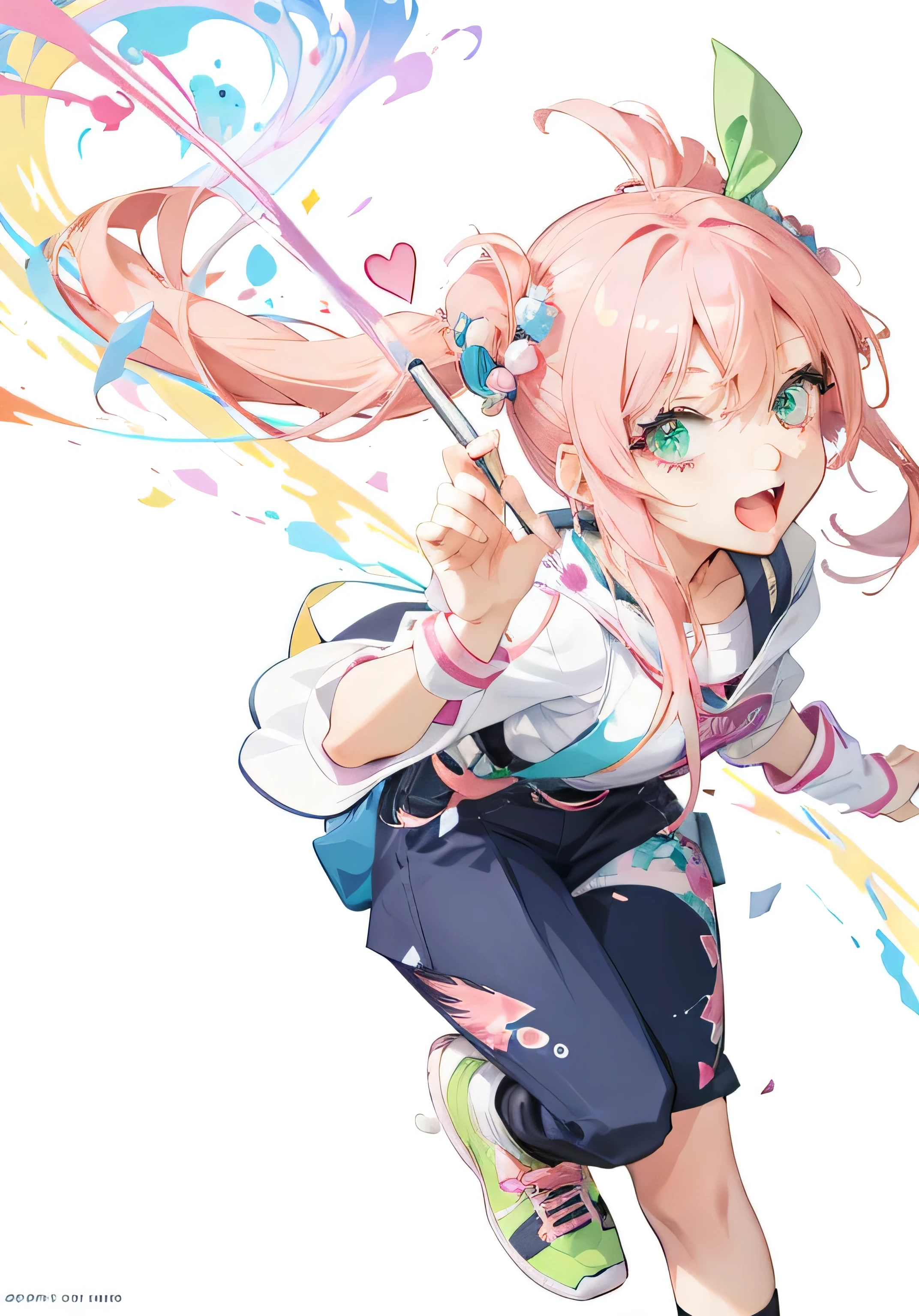 Anime Girls with pink hair and green hat with wand, Splash art anime , Best Anime 4K Konachan Wallpaper, Anime Style 4K, Anime Girls, Young Anime Girls Close Up, (Anime Girls), anime art wallpaper 4k, anime art wallpaper 4k, Pink pigtails and cyan eyes, anime art wallpaper 8k, Beautiful anime artwork
