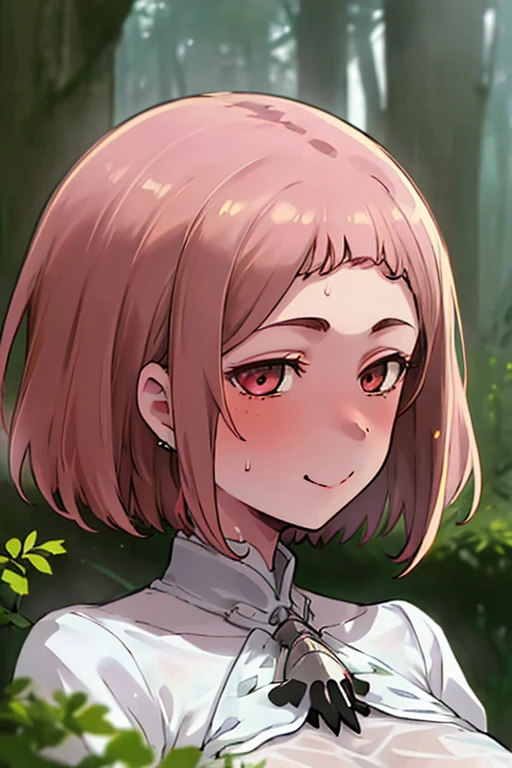 Cute woman in the drizzle, (elegant, Beautiful Face), Transparent white dress, Forest Moss, (freckles:0.8), Flower Field, , Curly Red Hair, Magical atmosphere, (short hair), ((Detailed skin, Skin Texture)), Ultra-detailed, (Exquisitely crafted, Fine details, Ultra-detailed), Ray Tracing, Scattered beneath the surface, (Fantasy underworld in the background), Diffused and soft lighting, Shallow depth of field, by (by Oliver Wetter), Sharp focus blur,