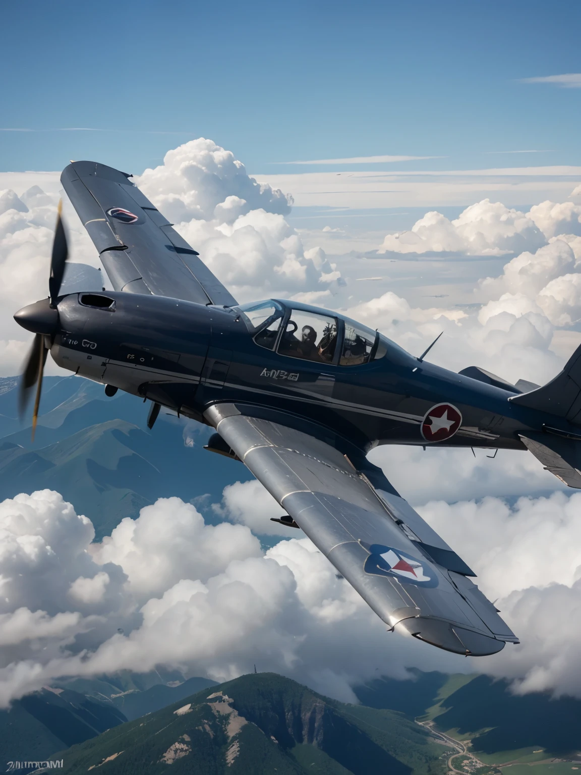 old plane flying, ultra detailed, high quality, 8k resolution, zoom out, side angle
