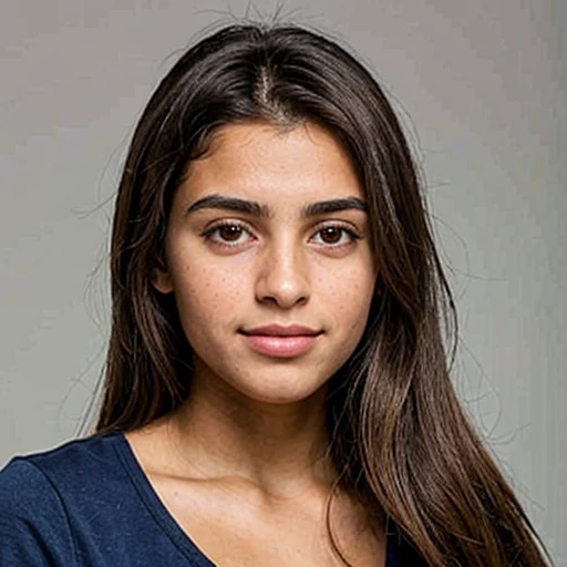 portait colombienne brune assez former de 19 ans regarde la tele