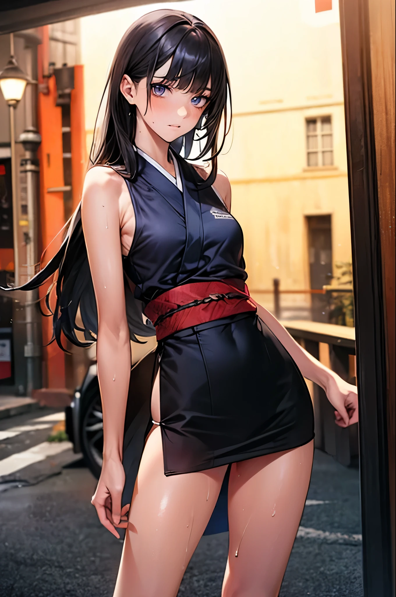 (((Remove clothing and depict background、Background synced to surroundings))),
